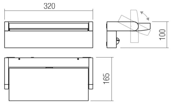 Redo 90716 - LED kültéri fali lámpatest FLIP LED/40W/230V IP54 barna