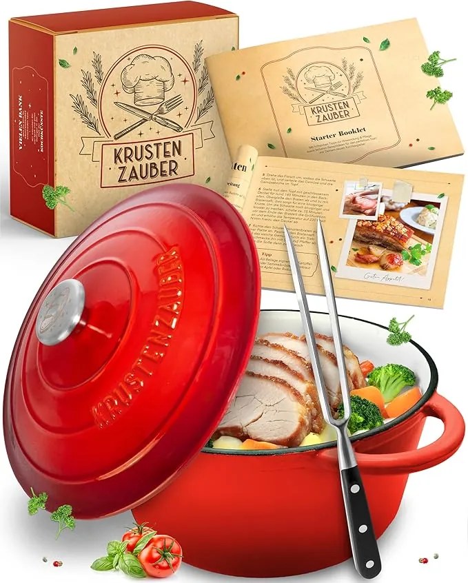 Krustenzauber öntöttvas serpenyő [húsvillával együtt] 26 cm