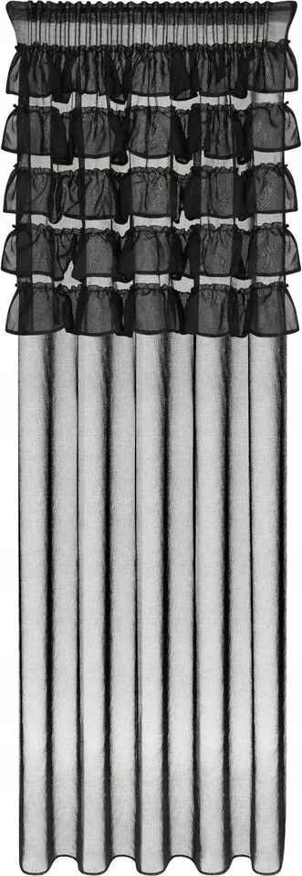 Szalagfüggöny Aura 140x270 Eurofirany fekete fodros