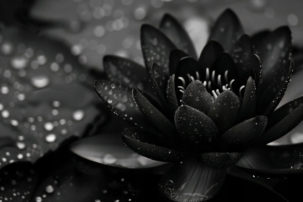 Poszter 45x30cm Lótusz fekete