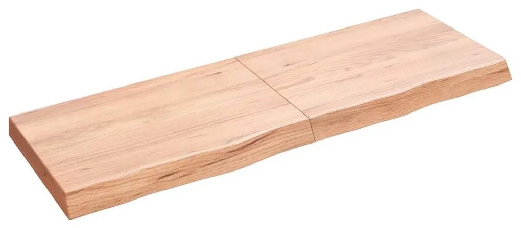 világosbarna kezelt tömör fa fürdőszobai pult 120x40x(2-6) cm