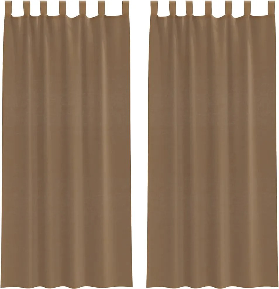 vidaXL 2 db világosbarna fátyolfüggönyök hurokkal 140x225 cm