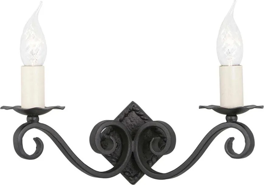 Elstead Lighting RECTORY RY2A-BLACK Fali lámpa 2x60W/E14
