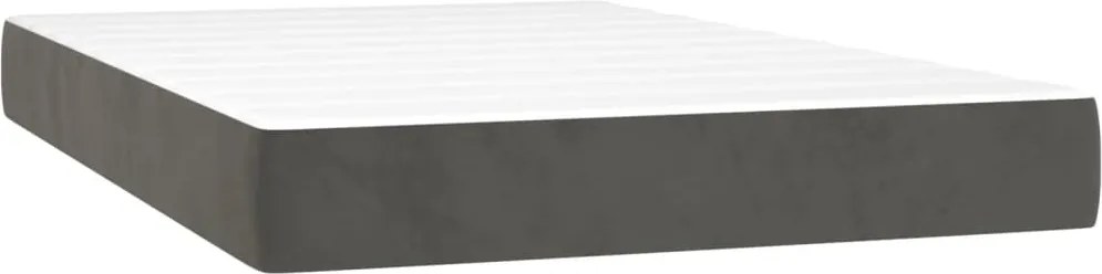 vidaXL sötétszürke bársony zsebrugós ágymatrac közepes keménységű 120x200x20 cm