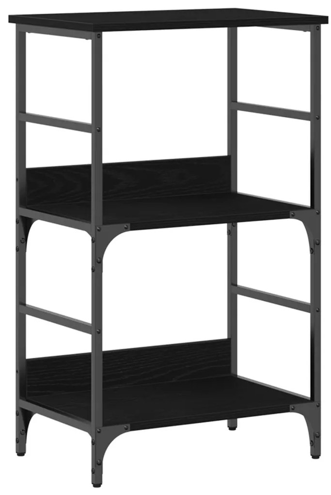 Könyvespolc Fekete Tölgy 50x33x82 cm Épített Fa és Acél