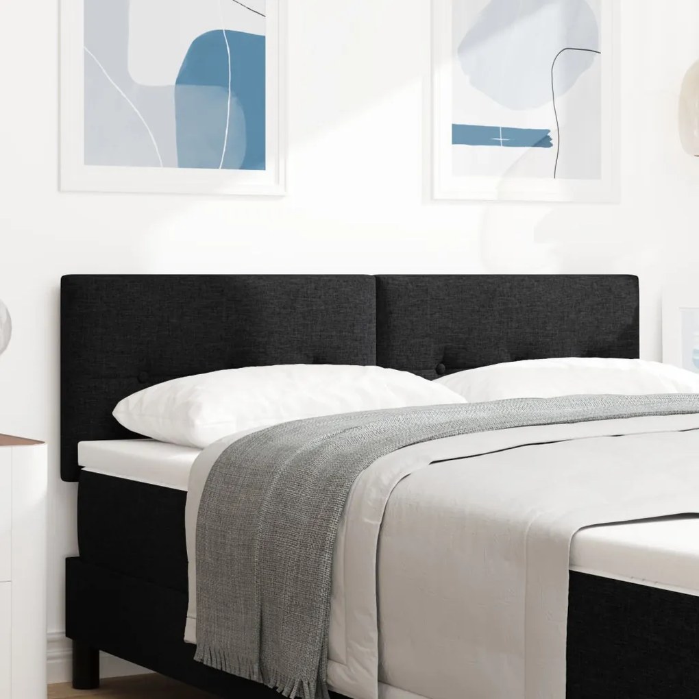 Fejtámla Gombos Rásegítős Fekete 140 cm Textil