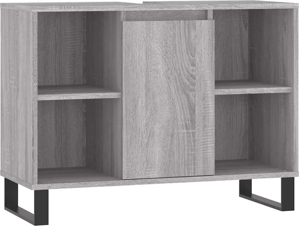 vidaXL szürke sonoma színű szerelt fa mosdószekrény 80 x 33 x 60 cm