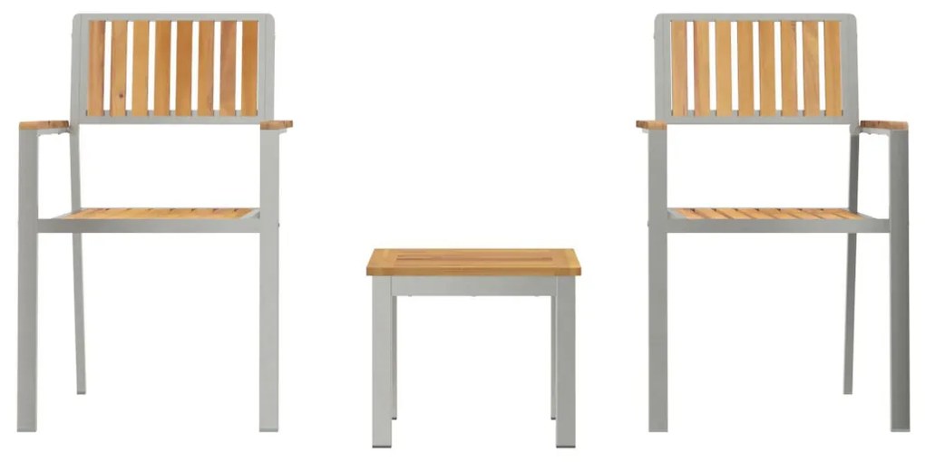 Kertiétkezőkészlet 3 pcs Barna Szilárd teakfa