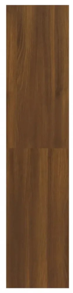 barna tölgy színű térelválasztó könyvszekrény 100x30x135 cm