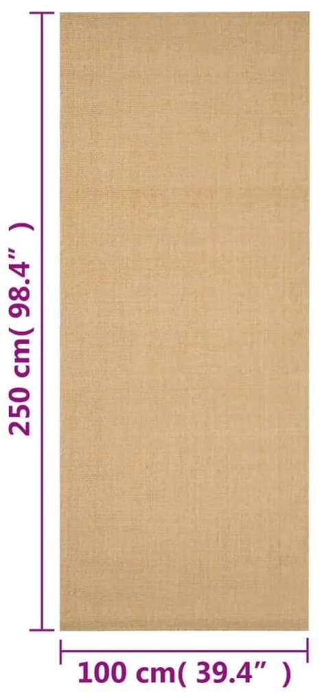természetes szizálszőnyeg 100x250 cm