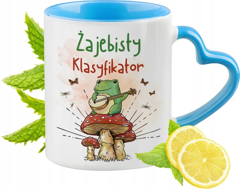 Osztályozónak Kék Bögre Szív Alakú Füllel Ajándék