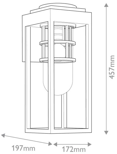 Kichler KL-HONE-M-BKT - Kültéri fali lámpatest HONE M 1xE27/60W/230V IP44