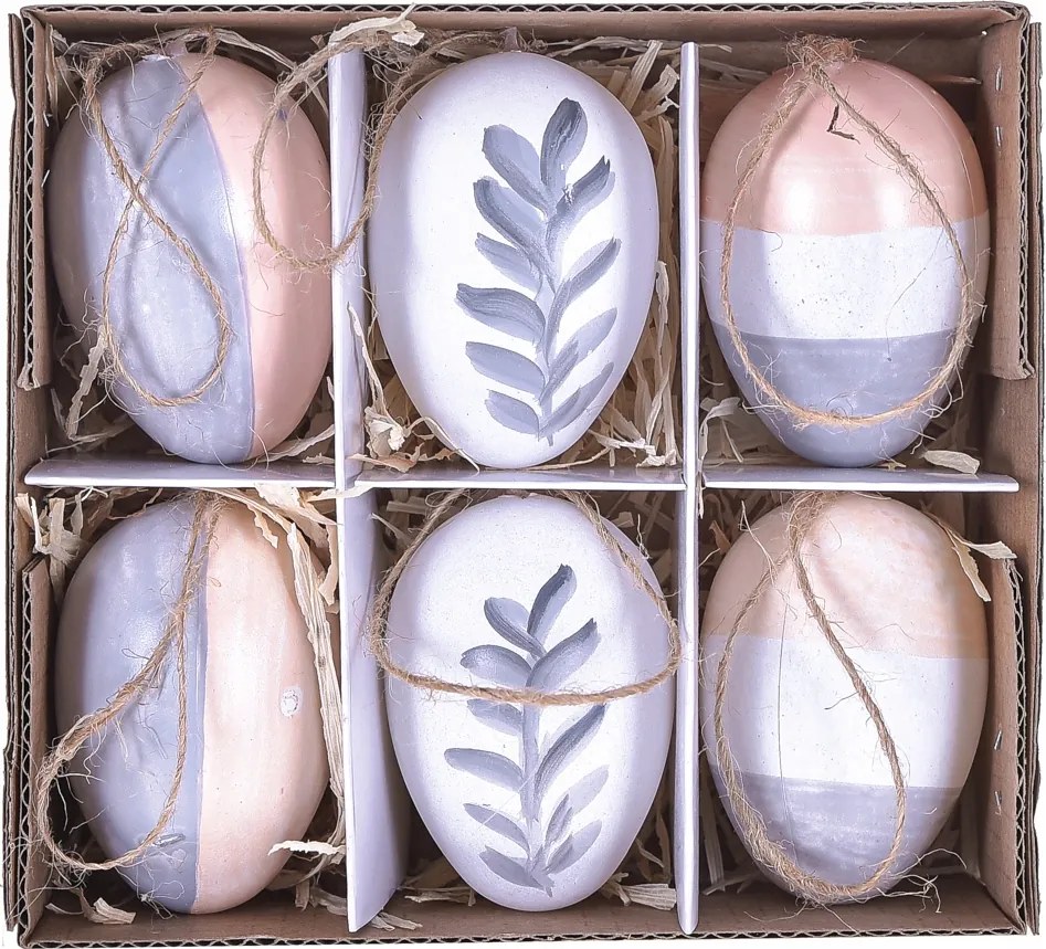 Húsvéti Tojás Húsvéti Dobozban 6 Db-os Dekoráció