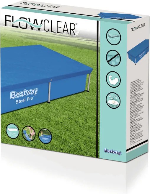Bestway Medence takaró fólia 221 x 150 cm - Fémvázas szögletes medencéhez