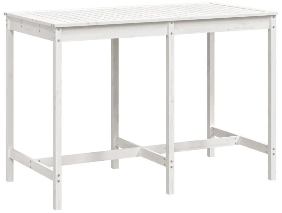 fehér tömör fenyőfa kerti asztal 159,5 x 82,5 x 110 cm