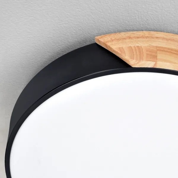 Brilagi - Fényerőszabályozható LED lámpatest PILANA LED/60W/230V tölgy/fekete Ø 58,5 cm + távirányító