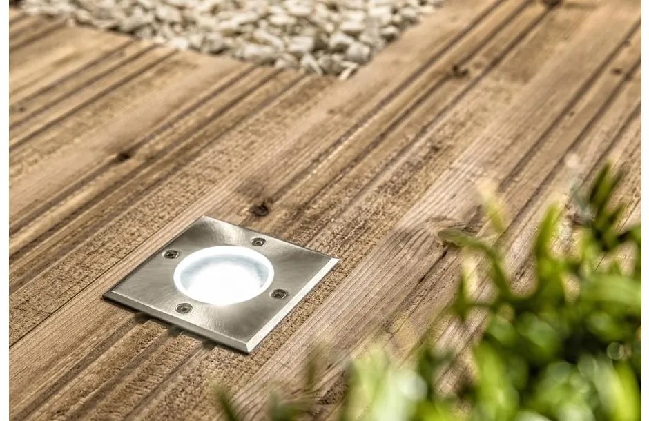 Lámpa Kerti lámpatest ALFA-K, négyzet, GU10 (max. 50W), IP67, AC220-240V, 50/60Hz, (13x11cm) inox