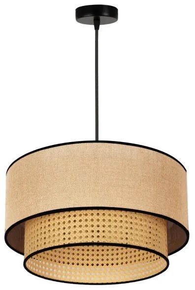 Duolla - Csillár zsinóron BOHO 1xE27/15W/230V átm. 45 cm bézs/rattan