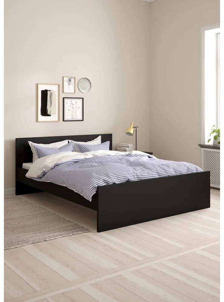 Fekete franciaágy 160x200 cm Naia – Tvilum