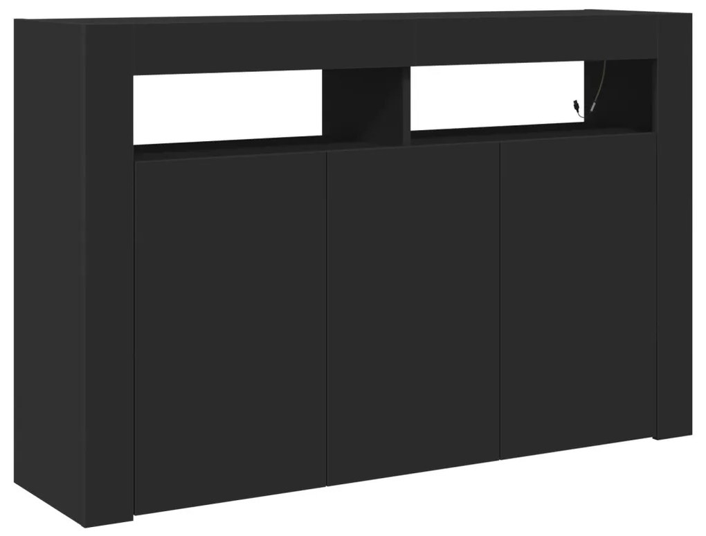Oldalszekrény Fekete Műanyagfa 116 x 30 x 75 cm Oldalszekrény