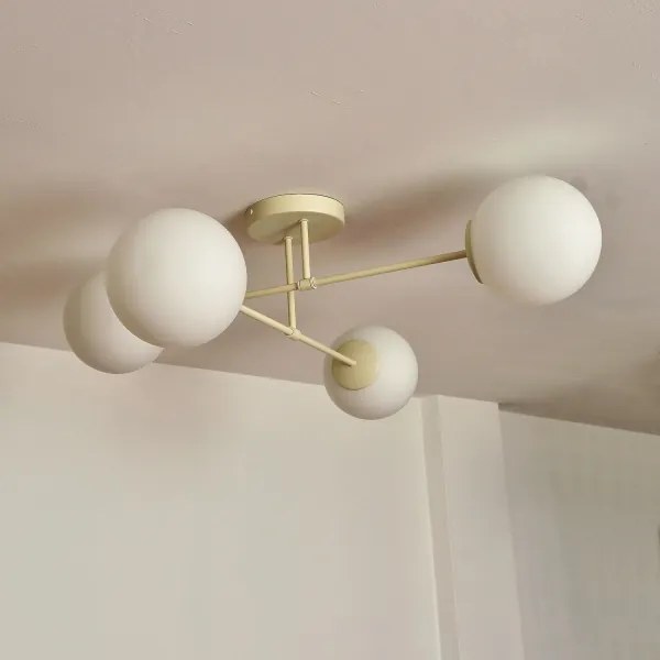 Felületre szerelhető csillár MOON 4xE27/15W/230V krémszínű