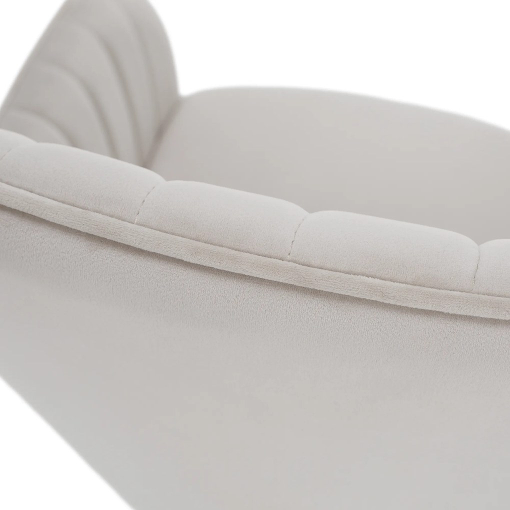 Design fotel, bézses szürke Velvet szövet, AURIL