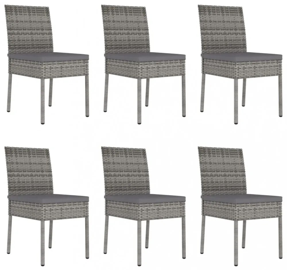 7 részes szürke polyrattan kerti étkezőgarnitúra