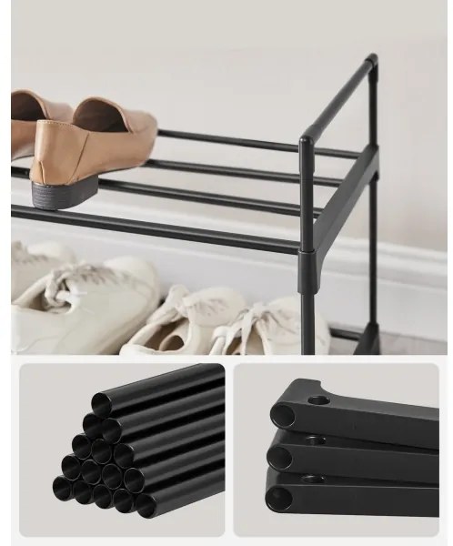 ALVORO cipőtároló fekete