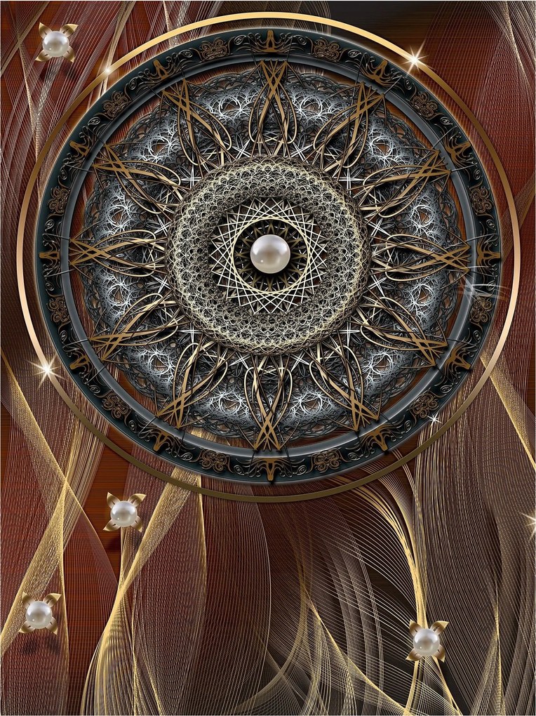 Fotótapéta Arany Mandala Luxus vinil minták 184x254 +ragasztó