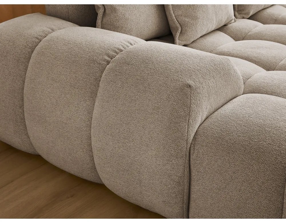 Szürkésbarna zsenília kinyitható-tárolóhelyes sarokkanapé (jobb oldali-U alakú) Everest – Bobochic Paris