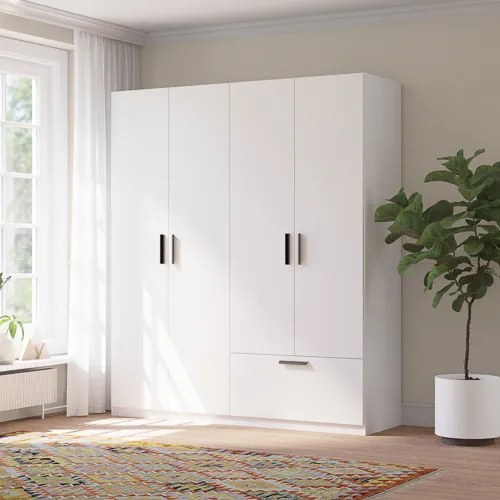 LITA Gardrób Szekrény Fehér Színben180 cm