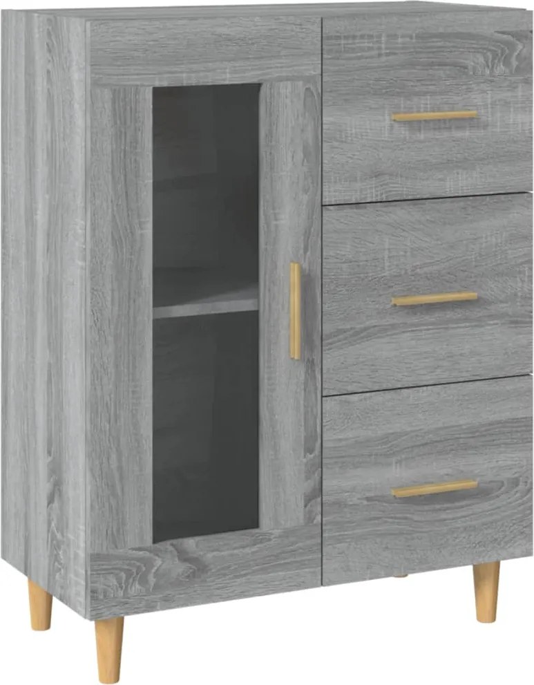 vidaXL szürke sonoma színű szerelt fa tálalószekrény 69,5 x 34 x 90 cm