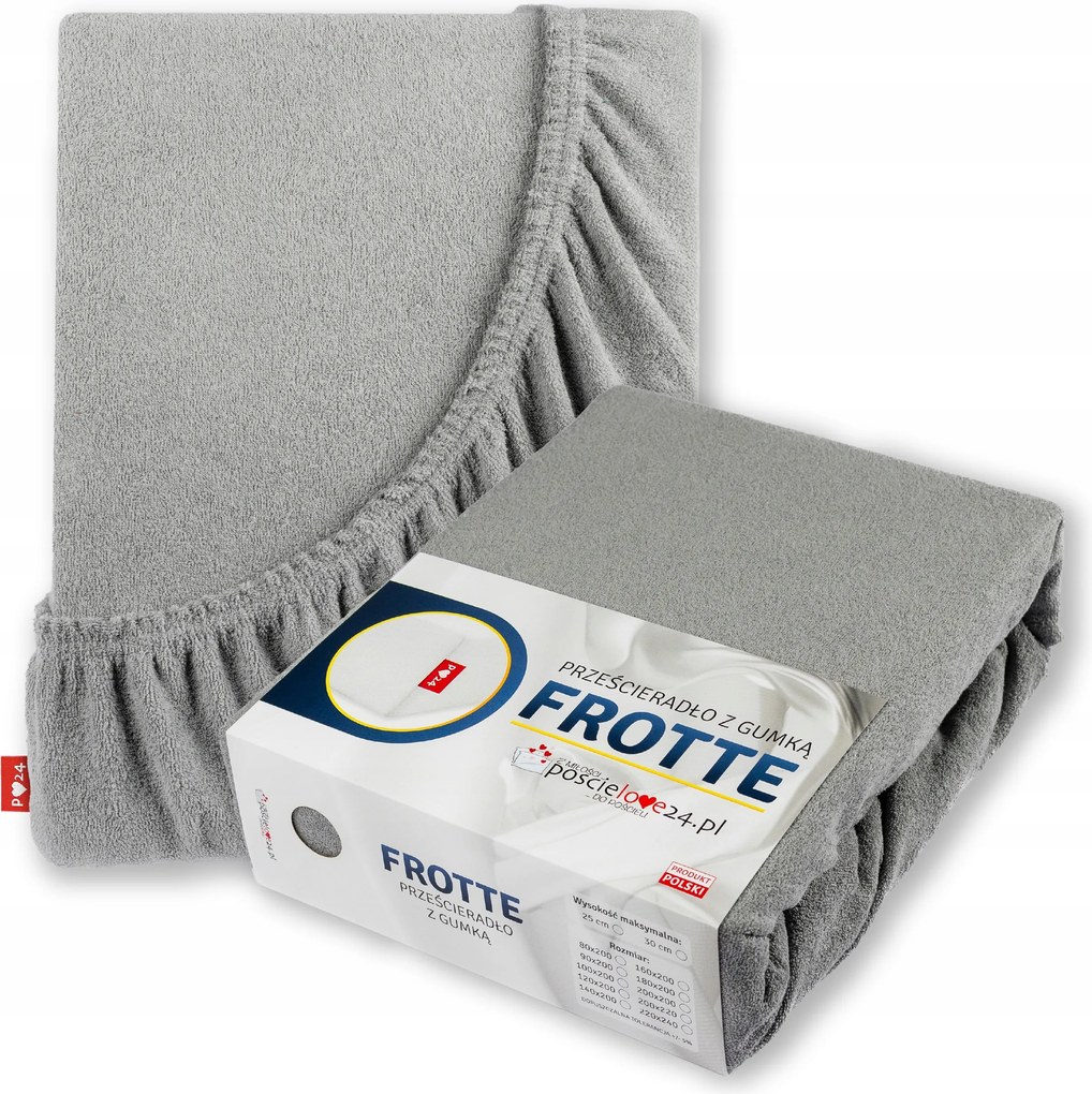 Frottír lepedő 120x200 gumis vastag pamut Prémium oldal 30 Acél