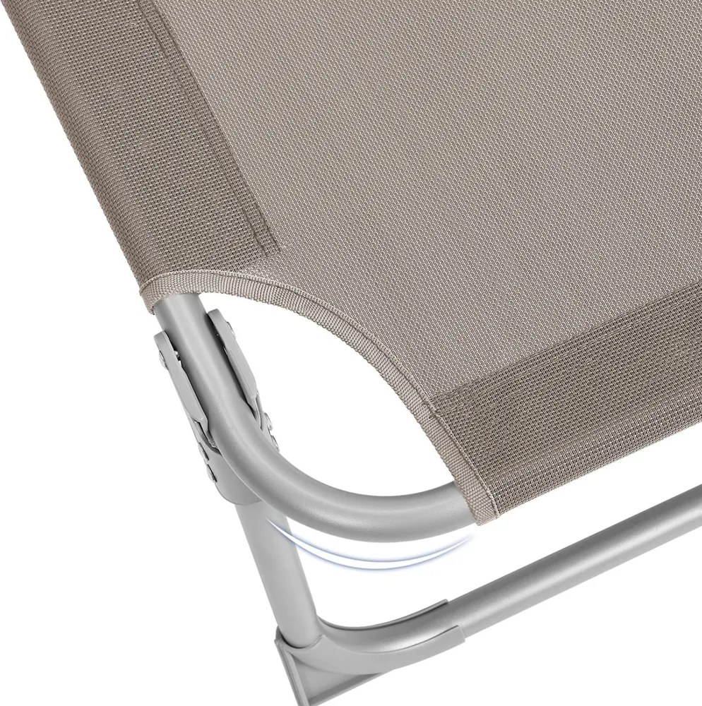 LAGUNA kerti napozóágy állítható napellenzővel, 193x59x30cm, barna-szürke (taupe) SongmicsHome
