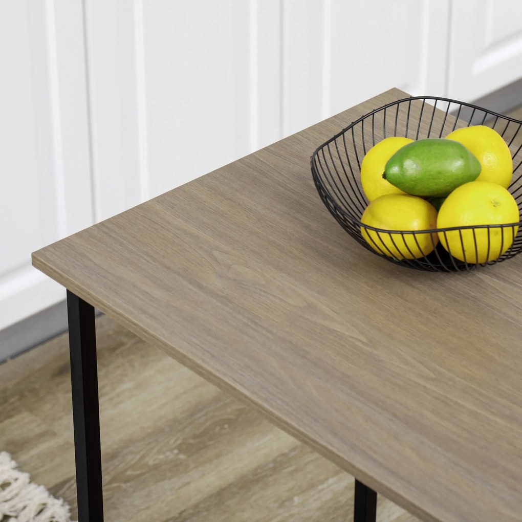 HOMCOM Bárasztal tárolóval – Bistroasztal, Középsziget, Összecsukható asztallap és 3 polc - 120 x 76 x 91.4 cm | Aosom