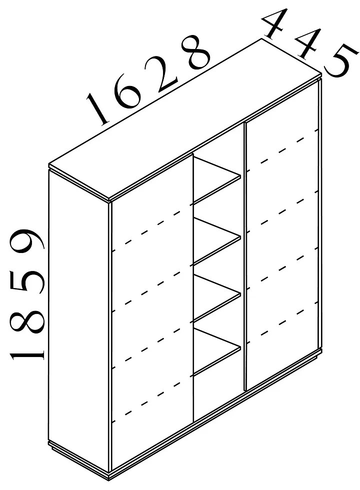 Creator magas szekrény 162,8 x 44,5 x 185,9 cm, fehér / antracit