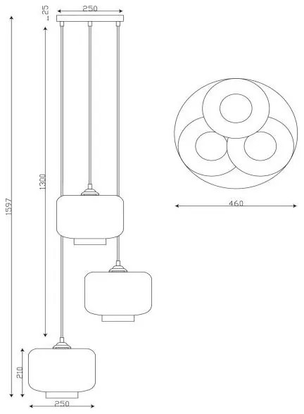 Lucide 46413/13/65 - Csillár zsinóron MEDINE 3xE27/40W/230V füstös