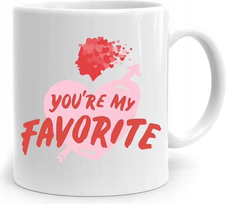 Bögre Ajándék Valentin Napra You're My Favorite fényképes nyomtatással