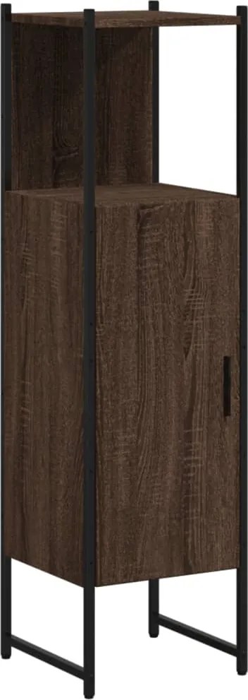 vidaXL barna tölgyszínű szerelt fa fürdőszobaszekrény 33x33x120,5 cm