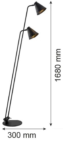 Argon 7077 - Állólámpa AVALONE 2xE27/15W/230V fekete