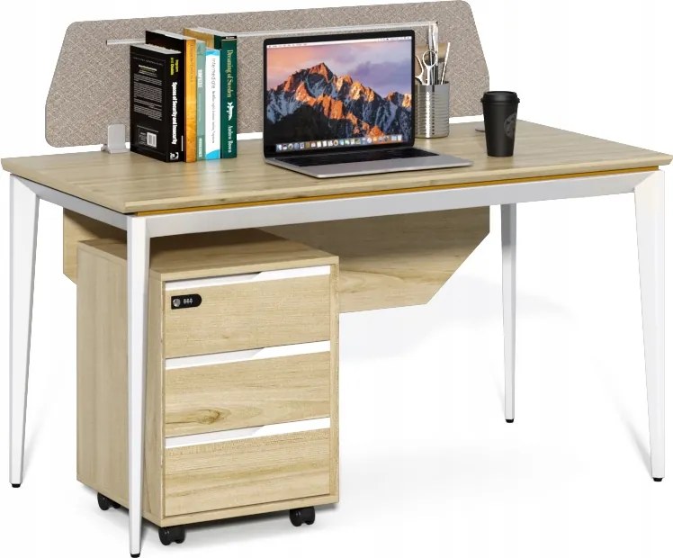 Irodai asztal konténerrel Houseland Profit Max 01 1407 tölgy/fehér