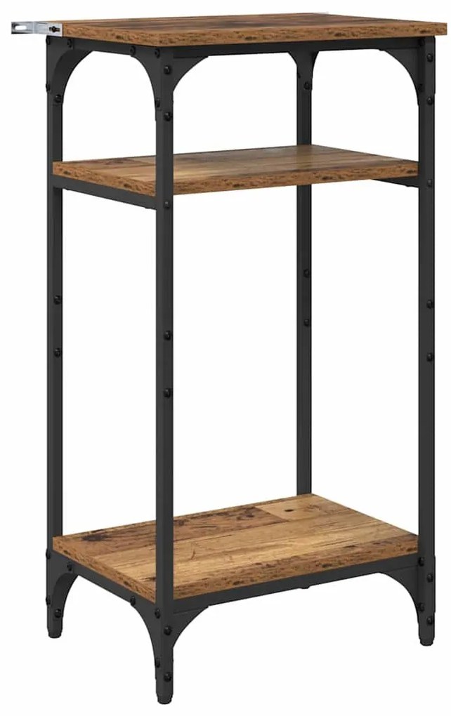 Oldal asztal polcokkal Régi fa 40 x 30 x 75 cm Faanyag