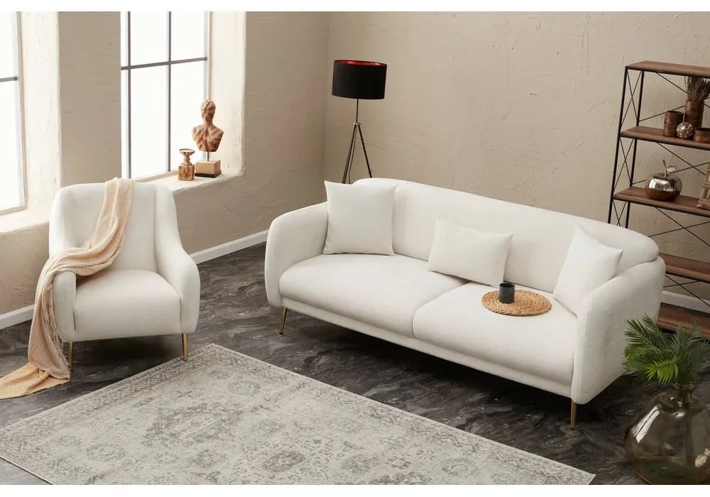 Fehér kinyitható kanapé 210 cm Simena – Balcab Home