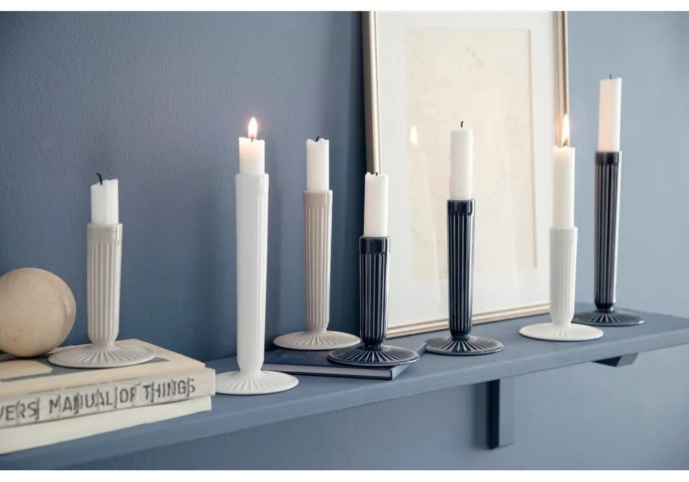 Hammershoi sötétkék agyagkerámia gyertyatartó, magasság 16 cm - Kähler Design