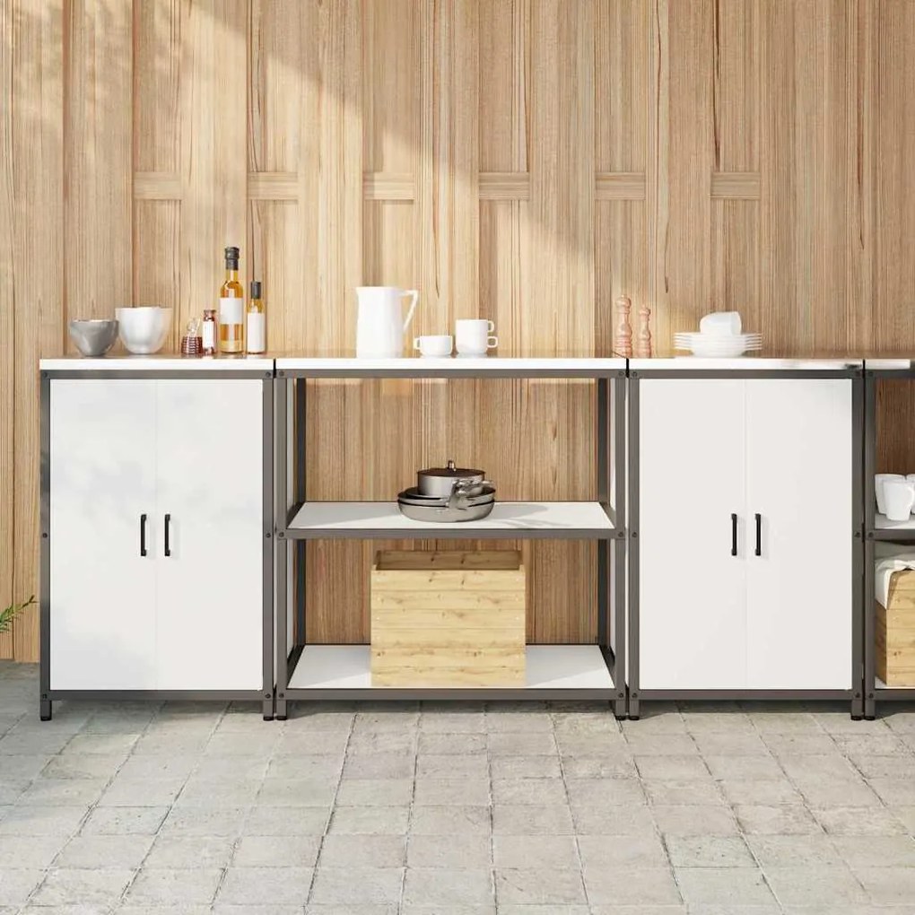 Konyhai Tároló Készlet polcokkal 3 pcs Fehér 210 x 50 x 92 cm