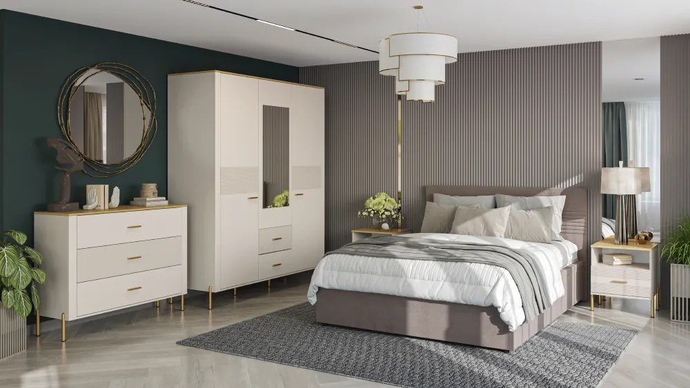 Komód, kasmír/kő tölgy, RUNOL 3S