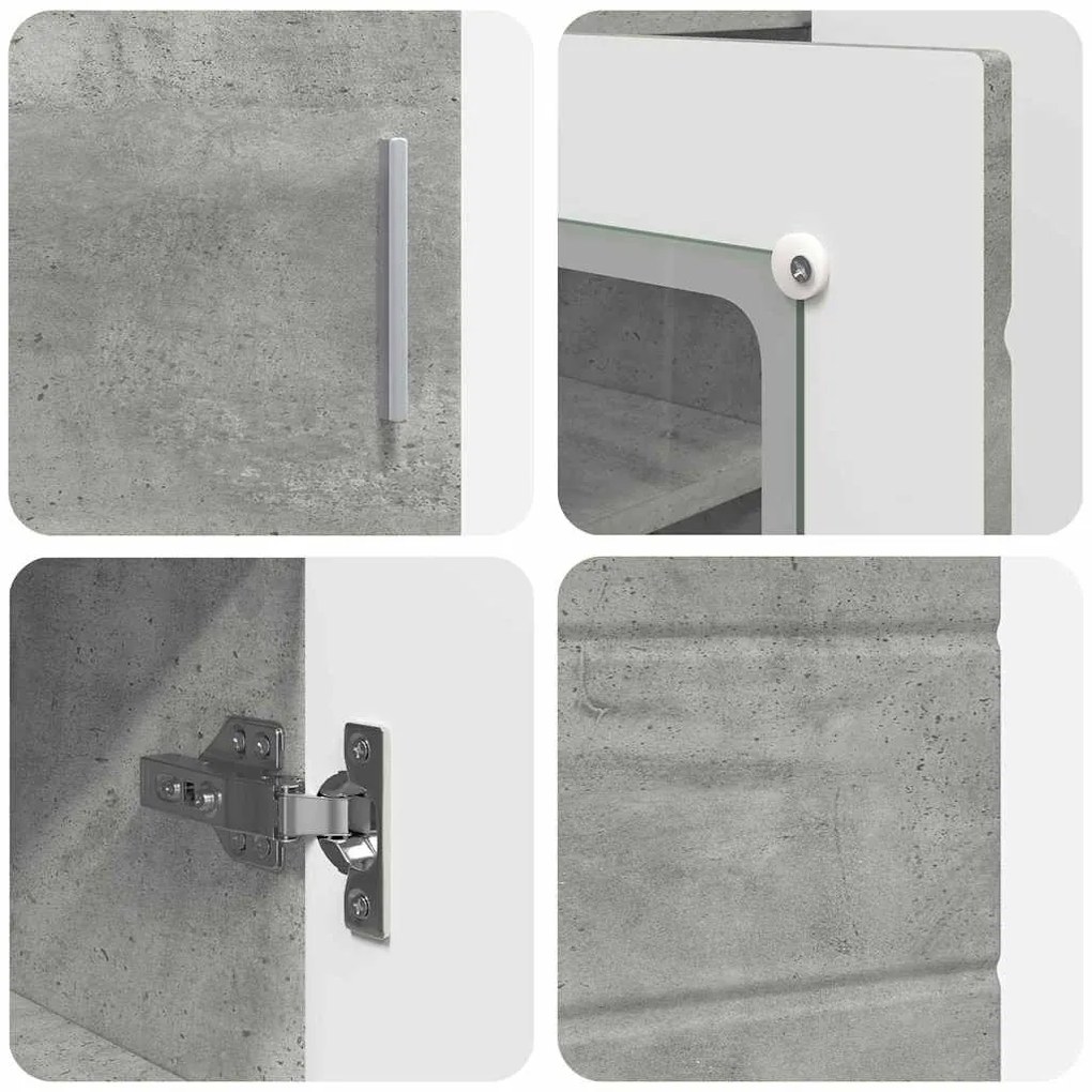 Széf polcokkal ajtóval Beton szürke 55.5 x 29 x 100 cm Faanyag