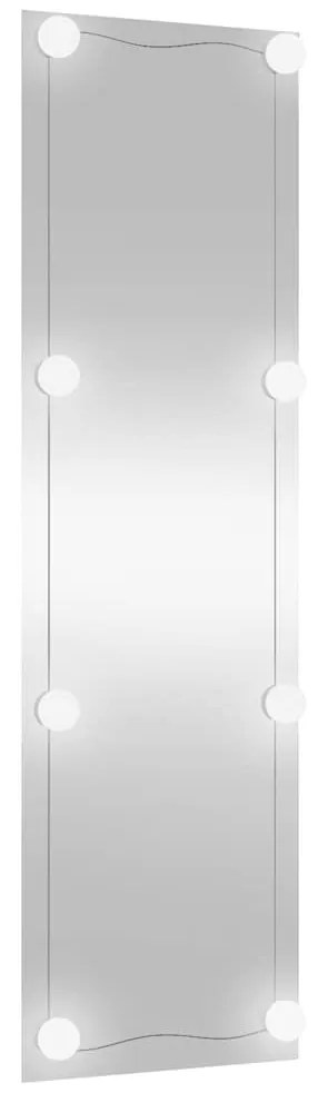 téglalap alakú üveg falitükör LED fényekkel 30 x 100 cm