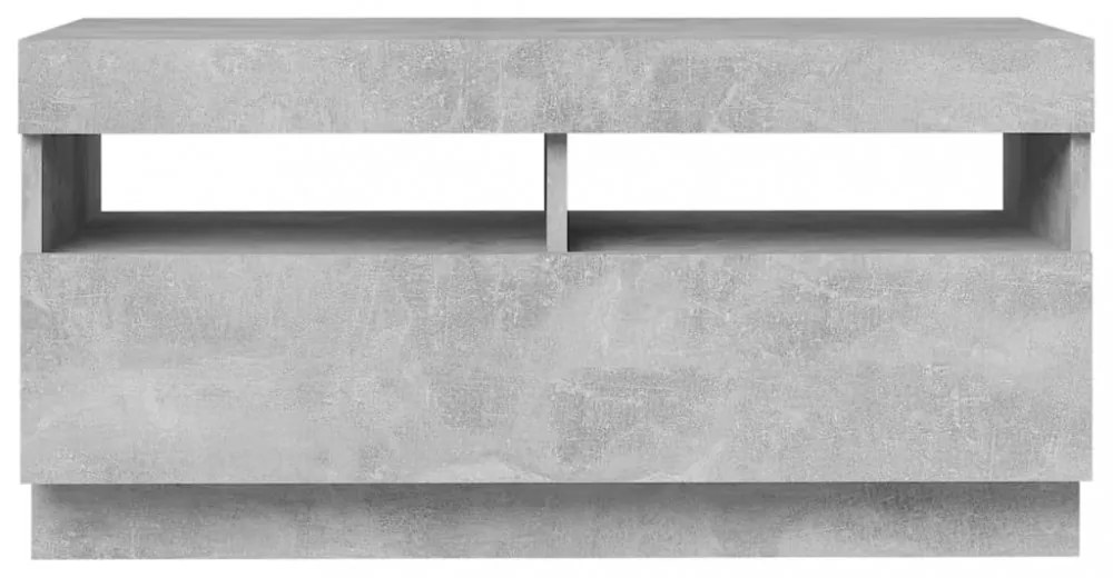 betonszürke TV-szekrény LED-lámpákkal 80 x 35 x 40 cm