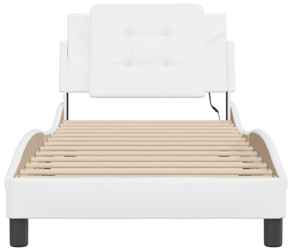 fehér ágykeret LED-ekkel matrac nélkül Zadar 90x190 cm
